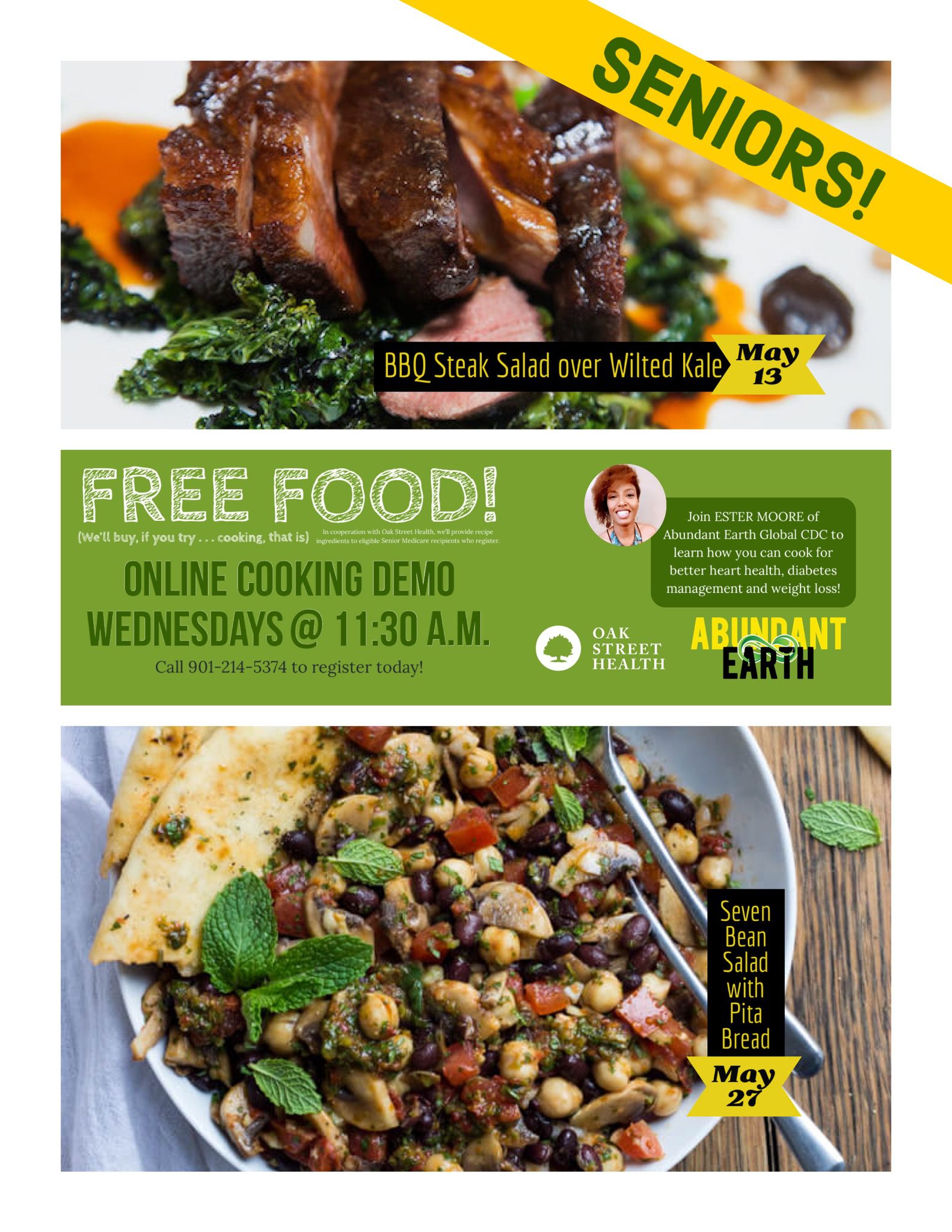 Oak Street Health Cooking Demo Flyer